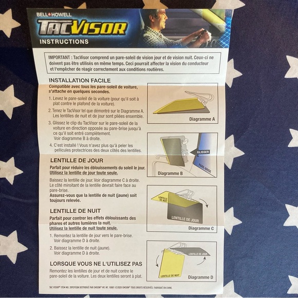 Tacvisor by Bell+Howell for Day and Night. Car Visor. - Picture 5 of 8